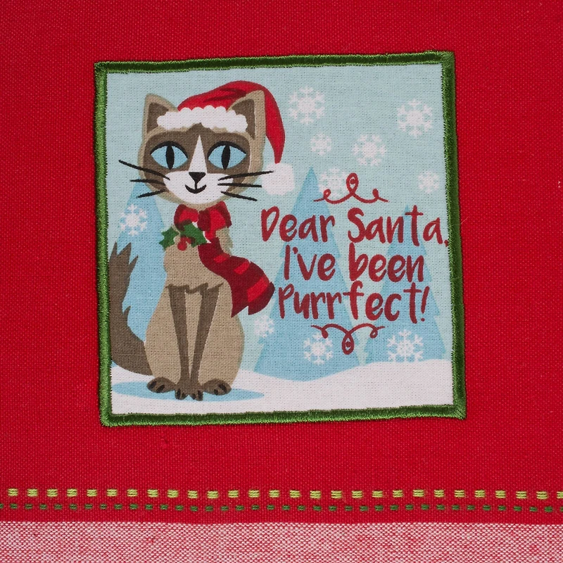 DII® Christmas Kitty Embellished Dishtowel Set