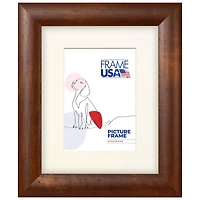 Frame USA Honey Rounded Brown Single Image Picture Frame with Mat