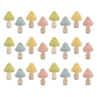 4.25" Felt & Wood Mushroom Décor Set