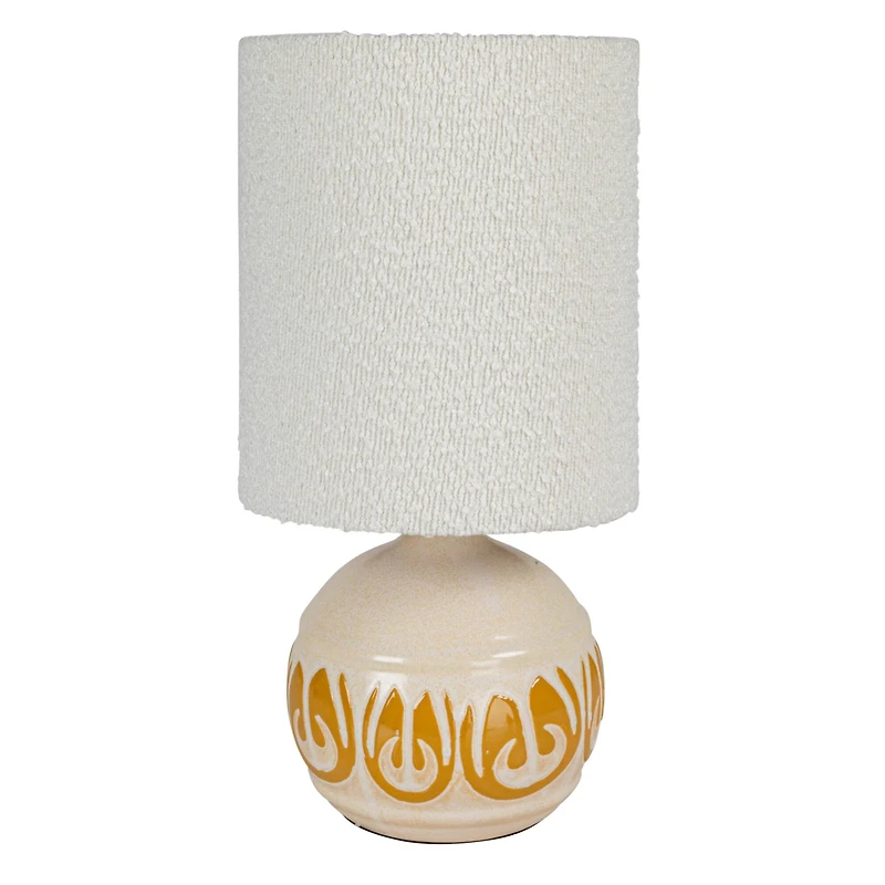 Hello Honey® 15.75" Yellow & Cream Sunlit Embossed Stoneware Table Lamp, 2ct.
