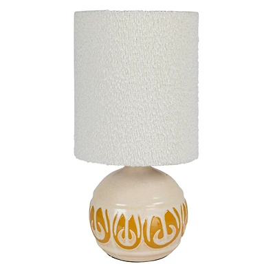 Hello Honey® 15.75" Yellow & Cream Sunlit Embossed Stoneware Table Lamp, 2ct.