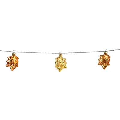 10ct. Warm White LED Glass Leaf String Lights by Ashland®