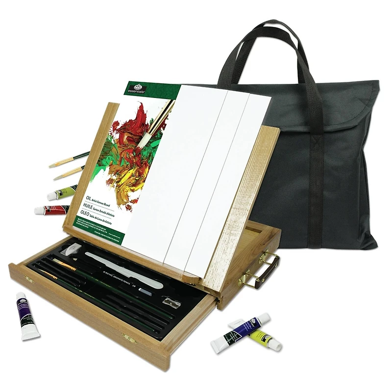 Royal & Langnickel® Essentials™ 28 Piece Oil Paint Easel Travel Set