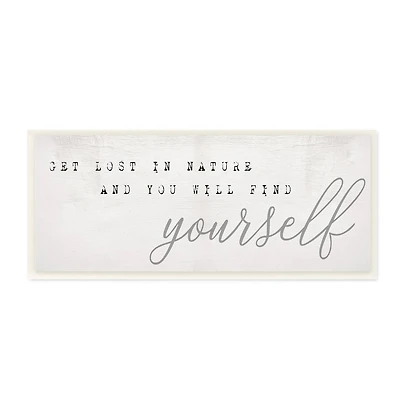 Stupell Industries Find Yourself In Nature Phrase Vintage Typewriter Typography, 7" x 17"