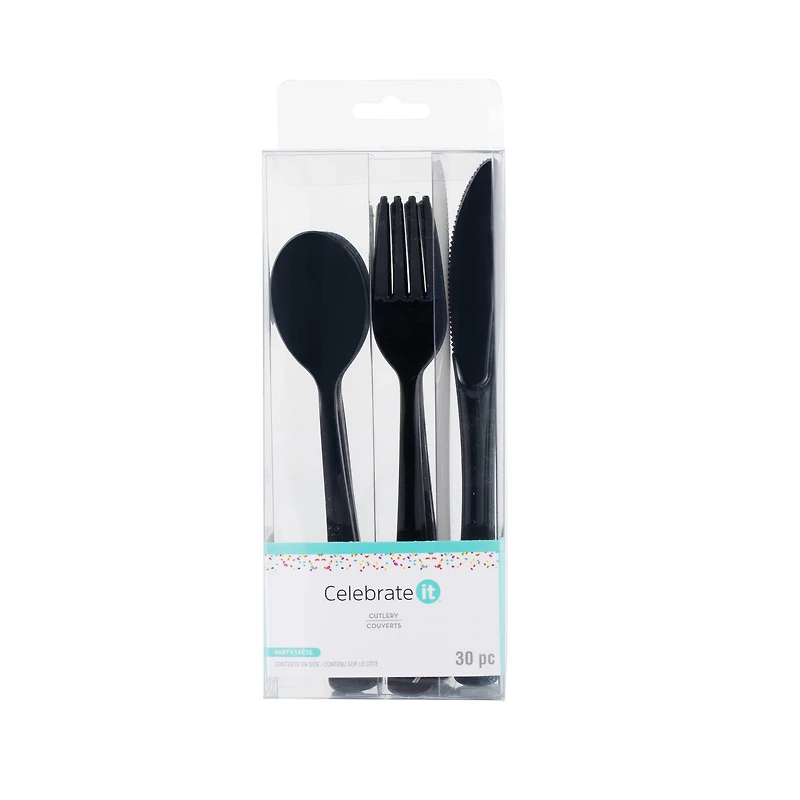 30 Piece Plastic Cutlery Set by Celebrate It