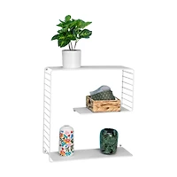 Honey Can Do White 3-Tier Floating Square Wall Shelf