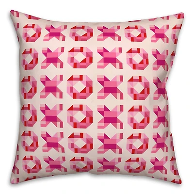 XOXO Quilt Valentine's Day Throw Pillow