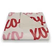 XOXO Pattern Coral Fleece Blanket