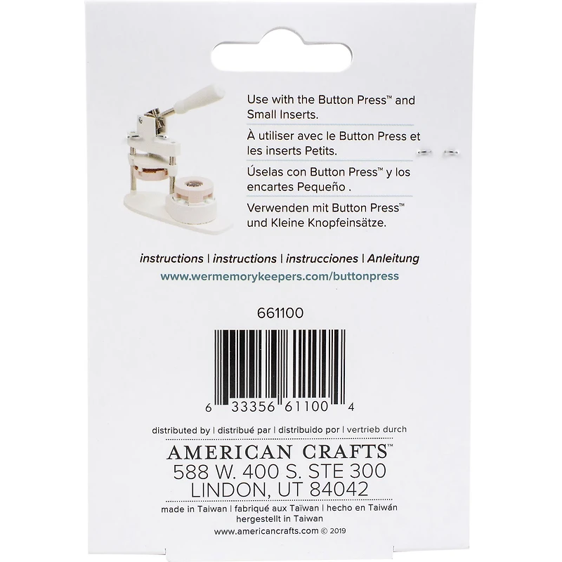 We R Memory Keepers® Button Press™ Paper Clip Backers Kit, Makes 5