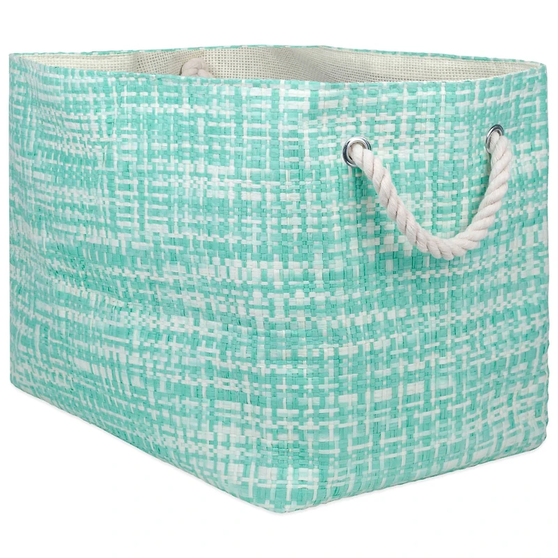 DII® Medium Aqua Tween Rectangle Woven Paper Basket