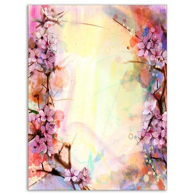 Designart - Pink Sakura on Blurred Background