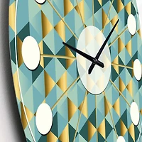 Designart 'Gold And Blue Dynamics V Mid-Century Modern Wall Clock