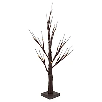 24" Pre-Lit Brown Birch Twig Artificial Tree, Warm White LED Lights