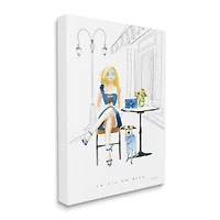 Stupell Industries La Vie En Bleu Parisian Glam Phrase Female Canvas Wall Art