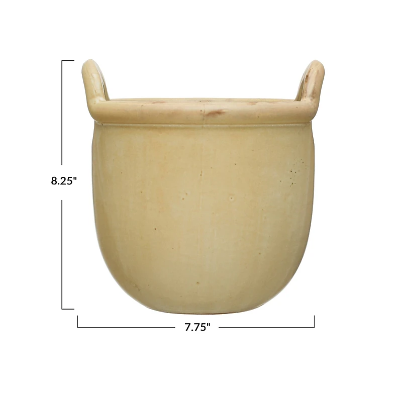 Hello Honey® Tan Reactive Glaze Stoneware Urn with Handles