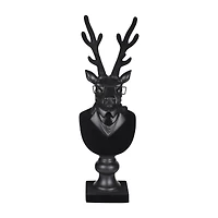 14" Black Reindeer Bust with Glasses & Pipe by Ashland®