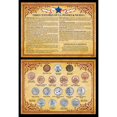 Three Centuries of U.S. Pennies & Nickels