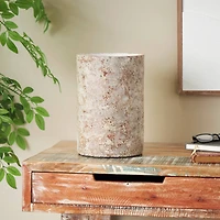 12" Brown Ceramic Wide Textured Vase