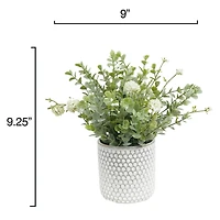 9.25" Premade Eucalyptus in Dotted Ceramic Pot by Ashland®