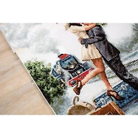 Luca-s Couple On Train Station Counted Cross Stitch Kit