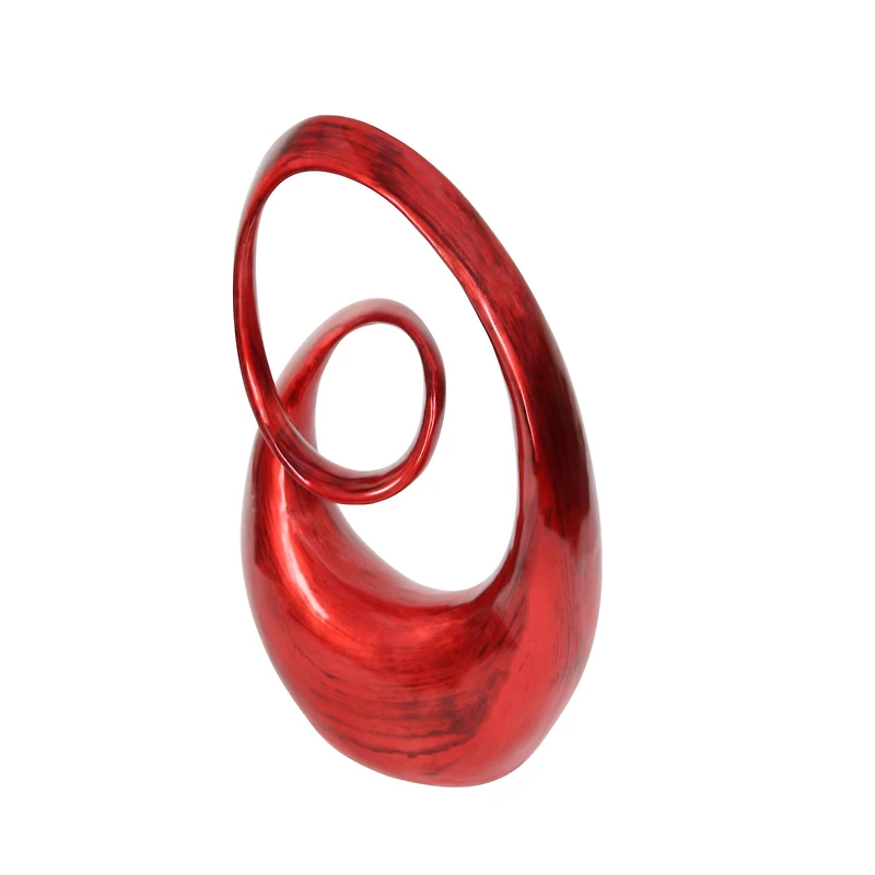 24" Red Swirl Contemporary Sculpture