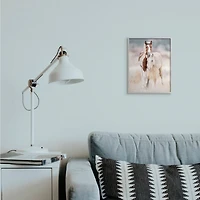 Stupell Industries Calm Horses in Muted Beige Meadow Photograph in Gray Frame Wall Art