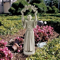 Design Toscano 25" St. Francis's Doves of Peace Garden Statue