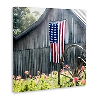 Stupell Industries Americana Barn Floral Farmland Canvas Wall Art