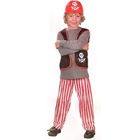 Medium Gray & Red Pirate Boy's Costume