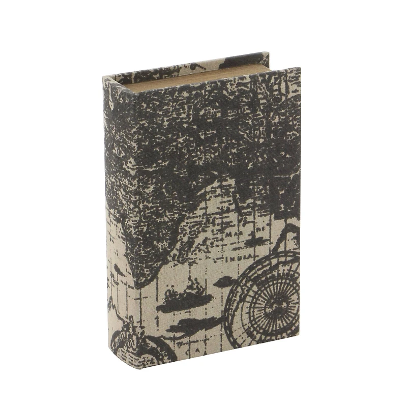World Map Wooden Traditional Book Box Set