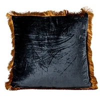 Hello Honey® 20" x 20" Navy & Gold Silk Fringed Pillow