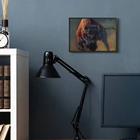 Stupell Industries Running Bull Portrait Masculine Cattle Pose in Frame Wall Art