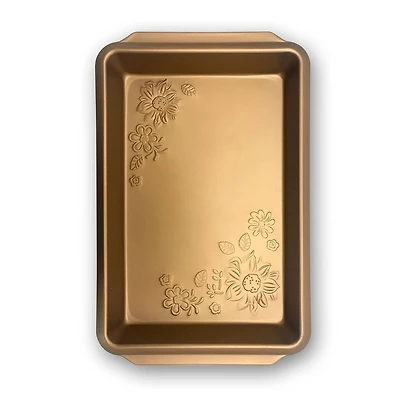 Gibson Home Country Kitchen Embossed Carbon Steel 13.75" Copper Roaster Pan