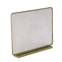 37.75" Gold Metal 1-Panel Living Room Fireplace Screen with Rounded Edges and Rectangular Base