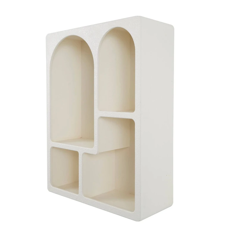31" Cream Geometric Arched Wall Shelf