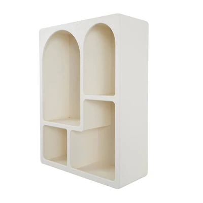 31" Cream Geometric Arched Wall Shelf