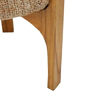 Hello Honey® 20" Natural Bohemian Jute Stool with Wood Legs
