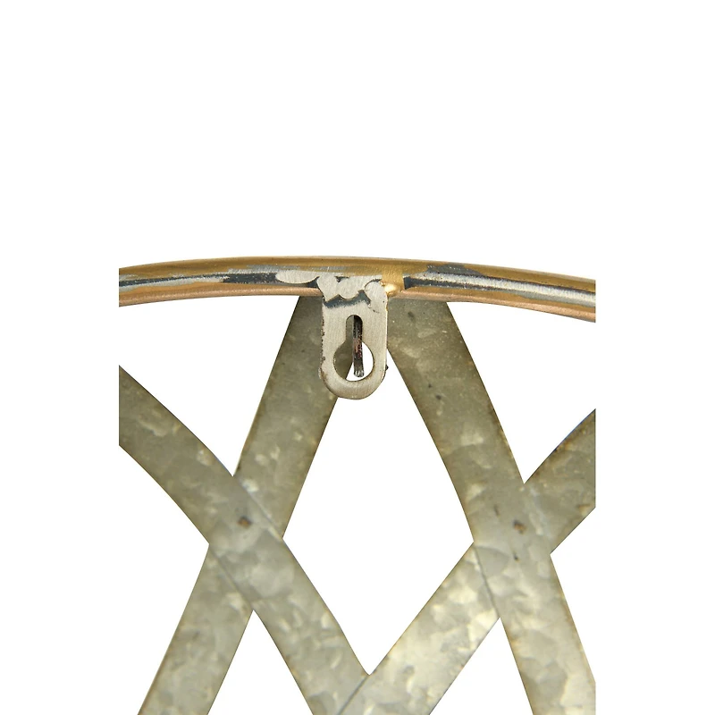 Hello Honey® 29.5" Gold Galvanized Metal Wall Mirror