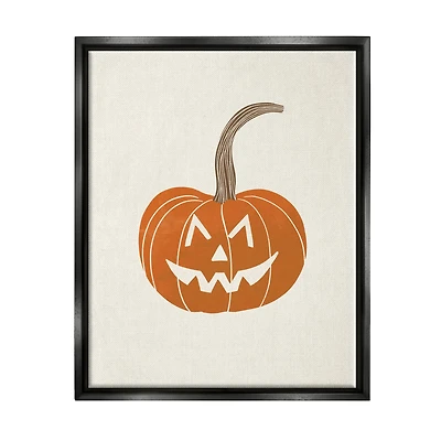 Stupell Industries Happy Jack-o-Lantern Smile Framed Floater Canvas Wall Art