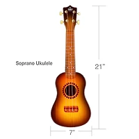 Salus KaKo'o 21" Sunburst Professional Wooden Ukulele Set