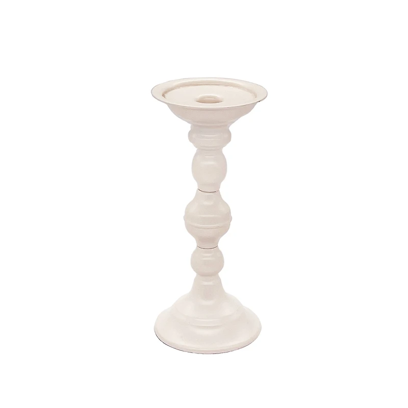 Cream Metal Pillar Candle Holder by Ashland
