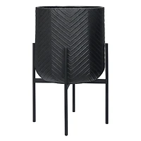 Hello Honey® 25.5" Black Metal Planter with Stand