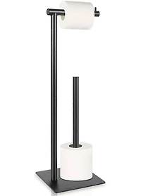Black Freestanding Metal Toilet Paper Roll Holder