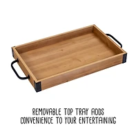 Honey Can Do Industrial Rolling Bar Cart with Removable Serving Tray