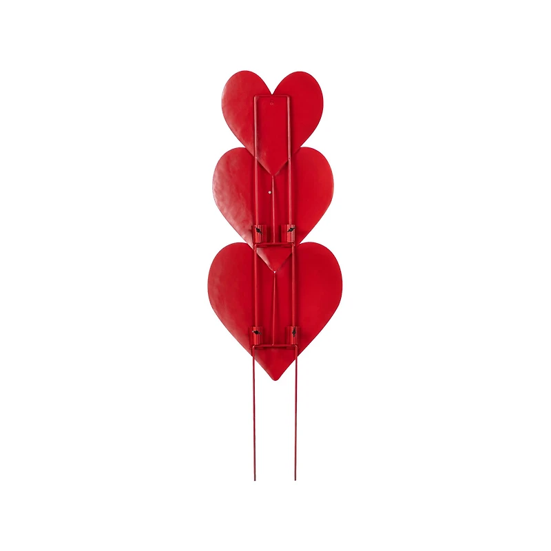 Glitzhome® 36" Set of 3 Valentine's Metal Stacked Heart Yard Stake
