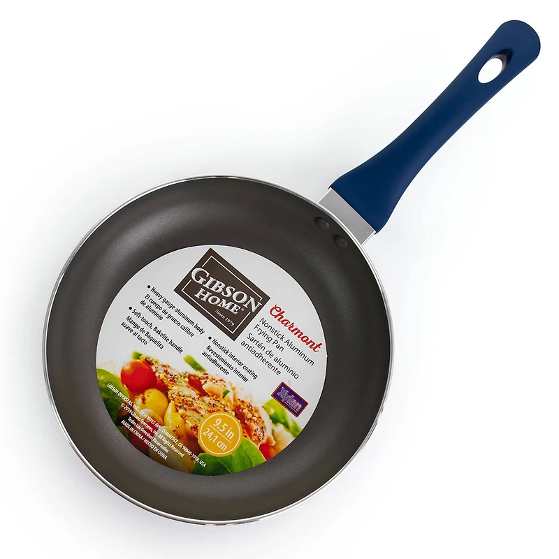 Gibson Home® Charmont 9.5'' Yale Blue Nonstick Aluminum Frying Pan