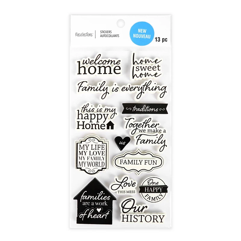 Black & White Sentimental Family Stickers by Recollections™