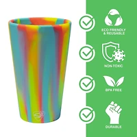 Silipint® 16oz. Sugar Rush & Aqua Silicone Pint Glasses, 2ct.