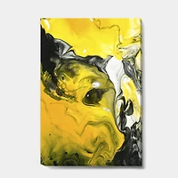Designart - Yellow, White and Black Hand Painted Marbled Acrylic