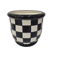 8" Black & White Checker Ceramic Pot by Ashland®